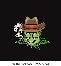 trabajo de dibujo animado de bong hold bud y hobby