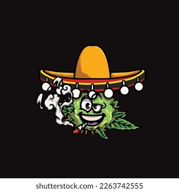 nug weed vector smoking joint bud cartoon festival job and hobby 
