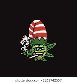 nug weed vector smoking joint bud cartoon festival job and hobby 
