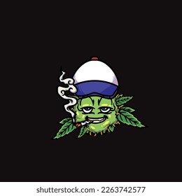 nug weed vector smoking joint bud cartoon festival job and hobby 