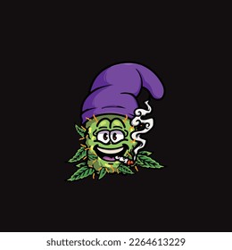 nug weed vector smoking joint bud cartoon festival custom fashion