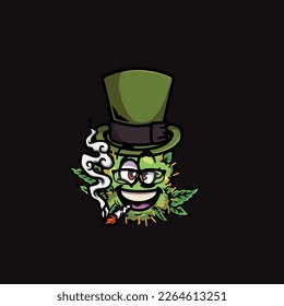 nug weed vector smoking joint bud cartoon festival custom fashion