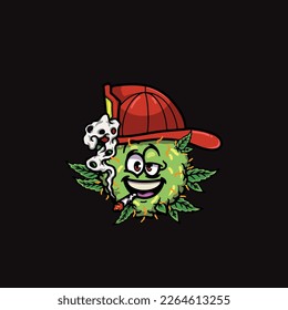 nug weed vector smoking joint bud cartoon festival custom fashion