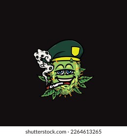 nug weed vector smoking joint bud cartoon festival custom fashion