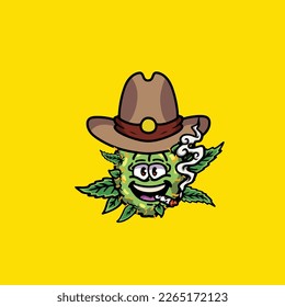nug weed vector smoking joint bud cartoon festival custom fashion