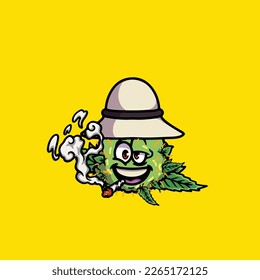 nug weed vector smoking joint bud cartoon festival custom fashion