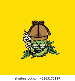 nug weed vector smoking joint bud cartoon festival custom fashion