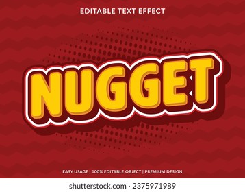 nugget editable text effect template with abstract background use for business logo and brand