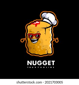 Nugget mascot logo design vector with modern illustration concept style for badge, emblem and t-shirt printing. Suitable for food mascot, team logo or esport