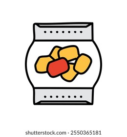 Nuggets in a bowl icon. Vector illustration, flat design.
