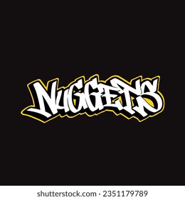 graffiti con pepitas, etiqueta vectorial, letra texto, arte callejero