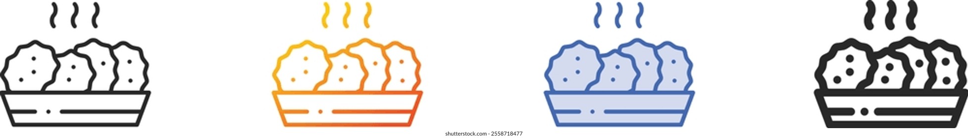 nuggets icon.Thin Linear, Gradient, Blue Stroke and bold Style Design Isolated On White Background