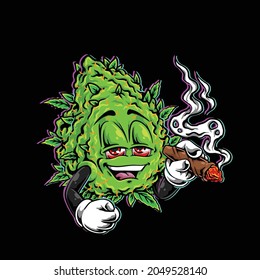 Nugs Smoking Blunt Weed Flower Cannabis Stock Vector (Royalty Free ...