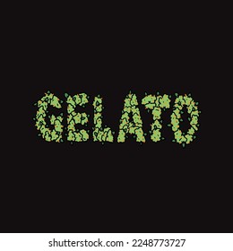 nugs gelato vectorial letra de texto del pastel forja de cera de aceite