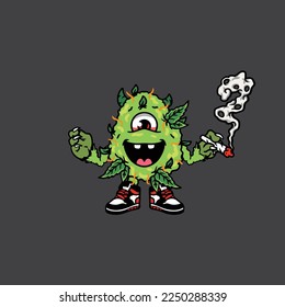 nugs vectores fumar en conjunto mantener a los buds maleza monstruo