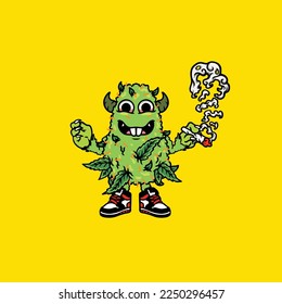 Nugs, Vektorraucher-Gürtelschnallen-Unkrautmonster
