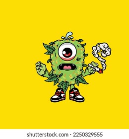 nugs vectores fumar en conjunto mantener a los buds maleza monstruo