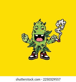 nugs vectores fumar en conjunto mantener a los buds maleza monstruo