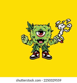 nugs vectores fumar en conjunto mantener a los buds maleza monstruo