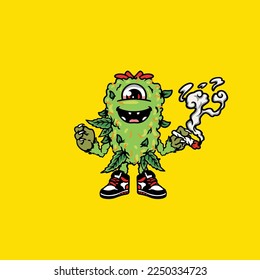 nugs vectores fumar en conjunto mantener a los buds maleza monstruo