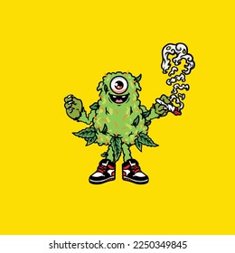 nugs vectores fumar en conjunto mantener a los buds maleza monstruo