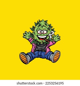 nugs vector smoking joint weed cartoon