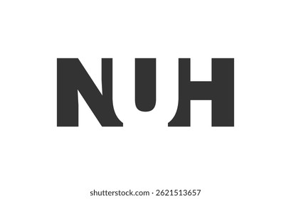 NUH logo design. Initial letter N U H bold font style for tech startups, consulting, corporate branding. Creative company name, headlines typography identity, trendy logotype. Vector illustration.