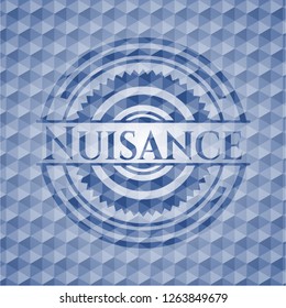 Nuisance blue polygonal emblem.