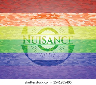 Nuisance lgbt colors emblem. Vector Illustration. Mosaic.