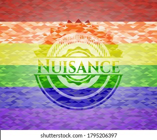 Nuisance lgbt colors emblem. Vector Illustration. Mosaic. 