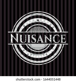 Nuisance silver shiny badge. Vector Illustration. Mosaic.