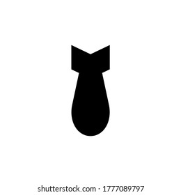 Nuke bomb icon in black flat glyph, filled style isolated on white background