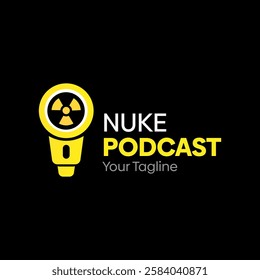 Nuke Podcast Logo Design Template. Good for Business, Agency, Community and Organization