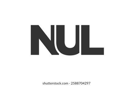 NUL logo design template with strong and modern bold text. Initial based vector logotype featuring simple and minimal typography. Trendy company identity ideal for businesses brand presence.