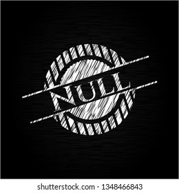 Null chalkboard emblem written on a blackboard