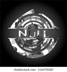 Null grey camouflage emblem