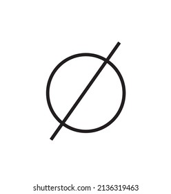 null sign symbol in math`ematical sciences,vector illustration