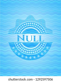 Null sky blue water emblem background.