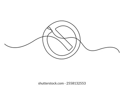 Null Symbol one line art drawing