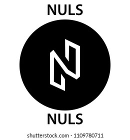 Nuls Coin cryptocurrency blockchain icon. Virtual electronic, internet money or cryptocoin symbol, logo