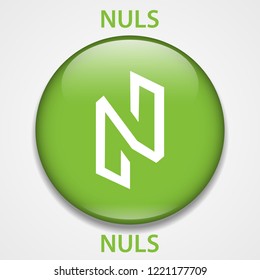 Nuls Coin cryptocurrency blockchain icon. Virtual electronic, internet money or cryptocoin symbol, logo
