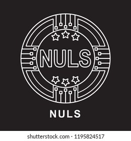 nuls coin nuls Cryptocurrency  icon with black background