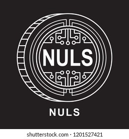nuls coin Cryptocurrency  icon with black background