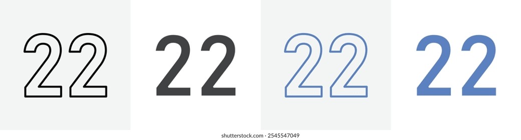 num 22 icon Group symbol or sign vector