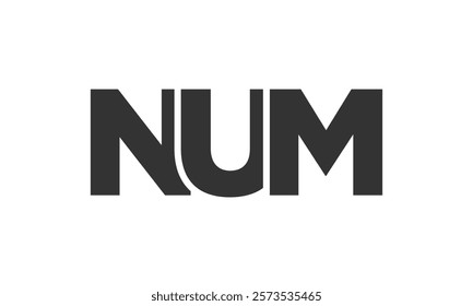 NUM logo design template with strong and modern bold text. Initial based vector logotype featuring simple and minimal typography. Trendy company identity ideal for businesses brand presence.