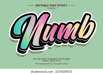 Numb 3D editable text effect template