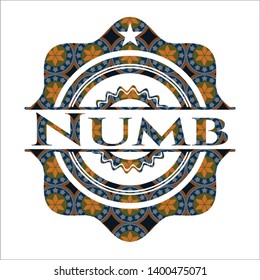 Numb arabesque style emblem. arabic decoration.