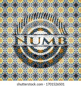 Emblema de estilo arabesco numb. decoración árabe.