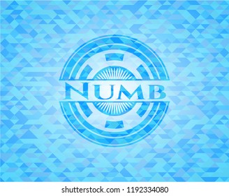 Numb sky blue mosaic emblem