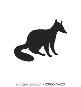 Numbat Australian animal - black silhouette vector illustration isolated on white background. Monochrome icon of noombat. Concepts of nature, wildlife and kids education.